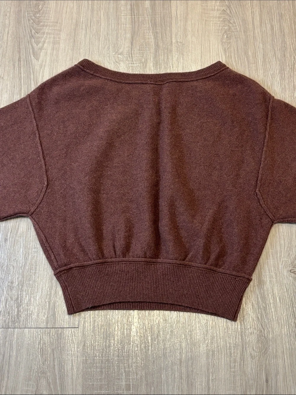 Free People Woman’s 100% Cashmere Pullover V Neck Brown Sweater  XS